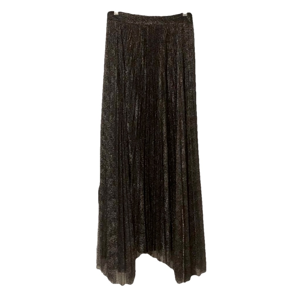 Alice And Olivia Pleated Shiny Maxi Skirt